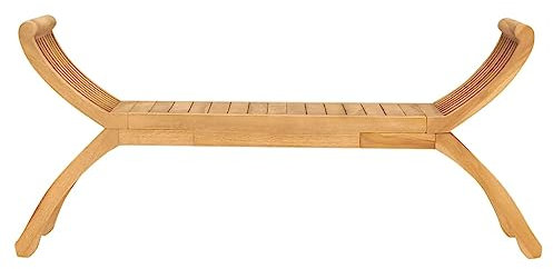 HETFTJN Sitzgruppe Outdoor Bierbank Bierbankgarnitur Garderobenbank - Gartenbank 126 cm Massivholz Teak für Park Balkon Garten Terrassen