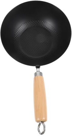 COLLBATH Wok Piccolo in Ferro Battuto Padella Antiaderente Wok Per Fornelli Gas Accessori Da Cucina Per Saltare in Padella e Cucinare