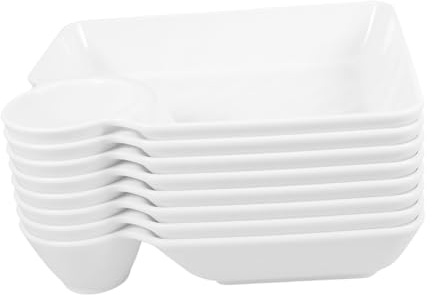 EXHUMKY 8 Stück Wiederverwendbare Snack Platten Mit Dip Fach Knödel Teller Aus Pp Material Serviertablett Für Chips Und Dips Für Partys Familienfeiern Und Sushi