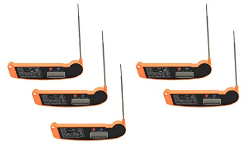 Eoslcusmvl 5X Termometro Digitale Un Lettura Istantanea di Carne con Sonda di Estremamente Accurata, per Cucina Griglia per Barbecue Fumatore Liquidi Friggitrice Olio Caldo Frittura
