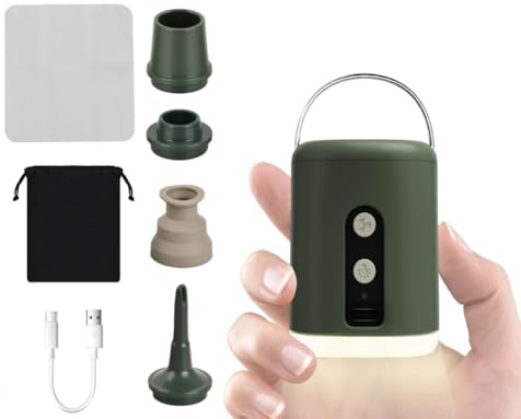 Mapille Pompa Elettrica per Materasso Gonfiabile, 1600mAh per Materasso Gonfiabile, Gonfiatore Elettrico Portatile con 4 Ugelli per Campeggio