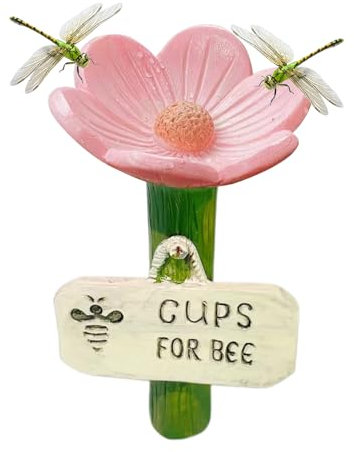 Vasos de Abeja, estación de riego de Abeja Mariposa en de Flor de cerámica, alimentador Colorido de Insectos, estación de Bebida para Granja, Entrada, decoración de jardín