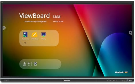 ViewSonic IFP8651 86 pollici 4K ViewBoard Interactive Smart Board con software educativo integrato, Android 14, Google EDLA, 50 punti, microfono integrato, HDMI, VGA, hub USB e ingressi USB C
