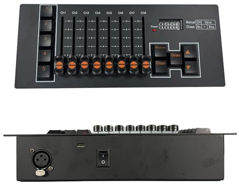 MiBoce Piccolo Controller DMX 512, Controller Luci da Palco a 40 Canali, con Display LCD, Console Luci Ricaricabile, per Feste in Locali, Bar E Discoteche