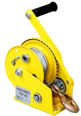 Cabrestante manual de 1200 libras y 20 m con cable de acero, cabrestante portátil pequeño, cabrestante de tracción manual, grúa bidireccional con autobloqueo Controlar con precisión el movimiento