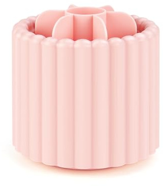 yuntop 1 Pack 360° Rotating Makeup Brush Organizer, 7 Slot Make up Brush Holder for Vanity, Dresser, Desk (Pink)