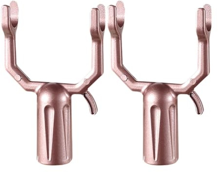 F Fityle 2 Pieces Clothes Pole Forks Head Tree Crutch Support Device Balcony Dorm for Clothes Rails Garden Yard Replacement Forks, Rose Gold