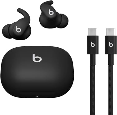 Beats - Powerbeats Fit - Wireless Noise-Cancelling Workout Earbuds with Ultimate Secure Fit with USB-C Charging Cable (1.5m) - Jet Black