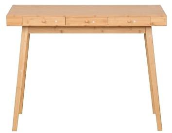 AD.CON Schreibtisch mit 3 Schubladen aus Bambus Arbeitstisch für Büro Home Office oder Arbeitszimmer 100x50x75cm Natural