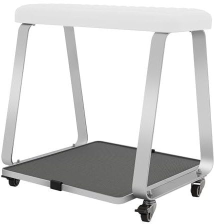 C-Juzarl Mobiler Pediküre Stuhl Hocker, Maniküre Fußpflege mit Palette, Stuhl Beinstütze Fußpflege für Spa Beauty Salon, Tragfähigkeit 50kg (Weiß)