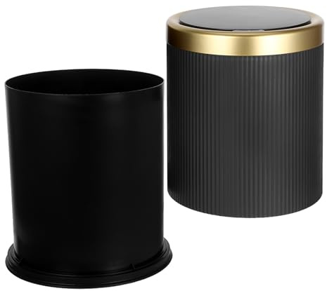 SHINEOFI Poubelle Intelligente Automatique 10l en Plastique Noir avec Ouverture sans Contact, Design Moderne et Capacité pour Chambre ou Bureau