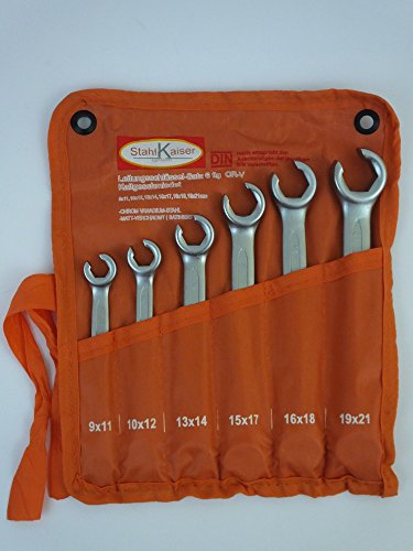 Set di chiavi ad anello aperte per tubo, 6 pezzi