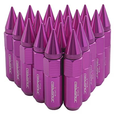 Purple 20PCS M12X1.5 Cap Spiked Extended Tuner 60mm Wheels Rims Lug Nuts