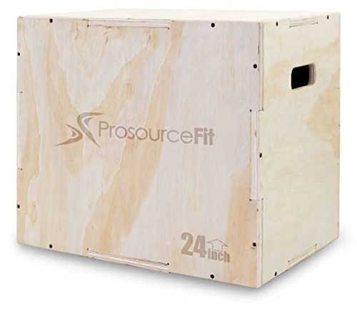 ProsourceFit 3-in-1 Wood Plyometric Jump Box for Cross Conditioning, Agility, Vertical Jump Training & Plyo Workouts
