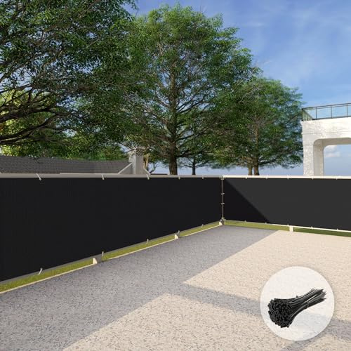 Patio 3' x 12' Balcony Privacy Screen Apartment Railing Covers Fence Panels for Outdoor, Temporary Fencing for Porch Deck Backyard Net Mesh with Zip Ties, Black