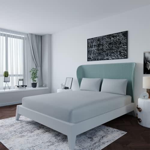 LivinEase Single Fitted Sheet -10inch(26cm) Deep Cotton Blend Fitted Sheet Single Bed -Bobble Free, Easy Care, Soft and Comfortable Silver Single Bed Sheets (Silver, Single)