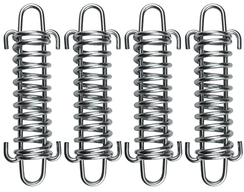 SUUJI Edelstahl-Hundeleine, stoßdämpfende Feder, 4 Stück, Pufferfeder für Laufen oder Training, Robustes Zeltseil, Feste Schnalle, Spanner für Outdoor, Wandern, Camping
