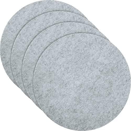 Erwin Müller Filz Tischset für Teller, Tischuntersetzer hellgrau Größe rund: 37 cm Ø - Schutz vor Kratzern und Verschmutzungen