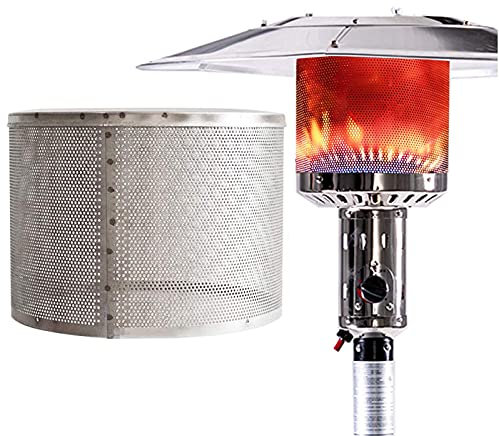 Terrassenheizer-Ersatz-Brennnetzabdeckung, Outdoor-Erdgas-Edelstahl-Herdkopf-Sicherheitsgitter-Abdeckung Teile Zubehör,Silber(0.9ft)