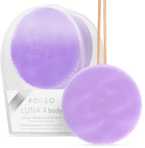 FOREO LUNA 4 body Körperbürste - Ganzkörperpflege - Körperpeeling - Verbessert die Aufnahme von Lotionwirkstoffen - Premium Lymphdrainage-Hautpflege-Tool - Wasserdicht - USB-aufladbar - Lavender