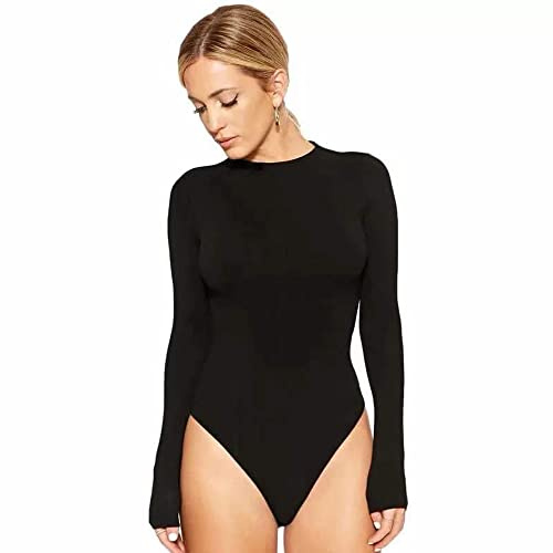 HSAJS Femmes Body à manches longues Bodysuit Bodycon Jumpsuit Combinaisons Top Casual Sexy Sous-vêtement Élégante Slim Lingerie
