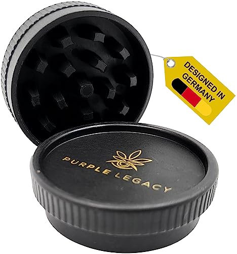 PURPLE LEGACY® Grinder Juego de molinillo de polen triturar hierbas, especias, especias, accesorios de especias, molinillo de 55 mm de diámetro, 2 piezas de fibras vegetales para viajes discreto