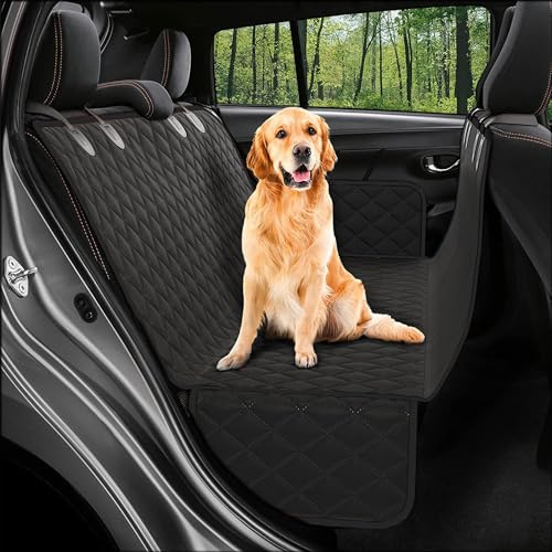 Strex Hundedecke für Auto Rückbank und Kofferraum Schwarz - 137 x 147 cm - Schutzhülle - Hundedecke - Hundedecke für Autorücksitz - inkl. Hundeleine und Aufbewahrungstasche