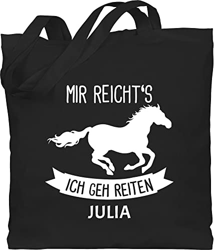 Geschenk mit Namen personalisiert by Shirtracer - Baumwolltasche - Pferd Pferde - Mir reichts ich geh reiten
