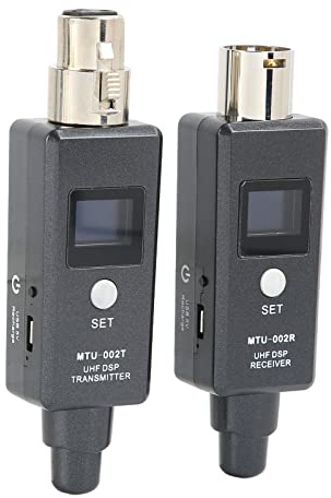 U3 Drahtloses Mikrofonsystem, 2,4 GHz Wireless XLR Mikrofon Sender Empfänger Wiederaufladbar Kompatibel für Dynamisches Mikrofon, Audio Mixer und SLR Kamera, PA System
