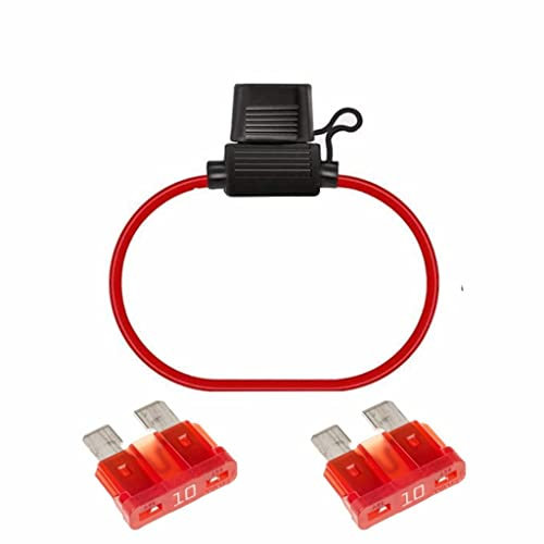 Movilideas 1 portafusibile per auto aereo resistente all'acqua portafusibili con 2 fusibili da 10 amp.