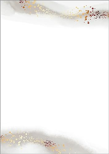 SIGEL DP625 Writing paper / letter paper / menu, A4, 90 g/m², motiv on both sides, suitable for all printers, White / Beige / golden, 100 sheets