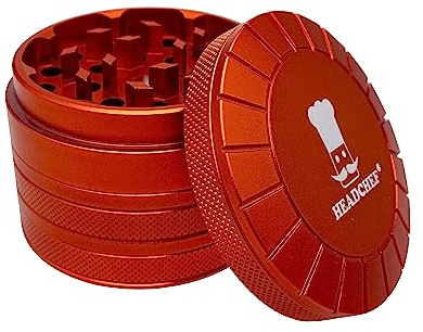 Headchef Sun Machine Grinder 4-Piece, Size 62 mm, Orange