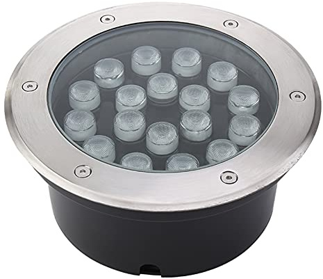 Faretti calpestabili per esterno IP68 impermeabile faretto incasso a terra 110-230V Ad alta potenza luci incasso pavimento esterno Acciaio inossidabile pieno 8 colori, 8 potenza(Colore:Bianco caldo 30