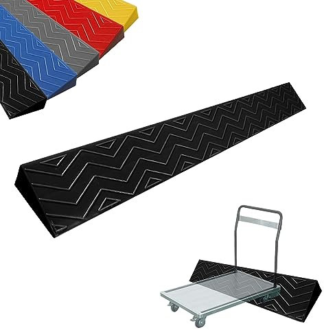 Schwellenrampen für Türöffnungen, Schwellenrampe, rutschfeste Rollstuhlrampe, für Innen- oder Außentreppen, Stufen, Trolleys und Scooter (Farbe: Schwarz, Größe: 100 x 7 x 1 cm)