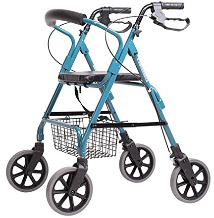 Klappbarer Rollator, Rollator Walker, aufrechter Gehwagen für Senioren – Aluminium, höhenverstellbare Mobilitäts-Gehhilfe mit Sitzplatte