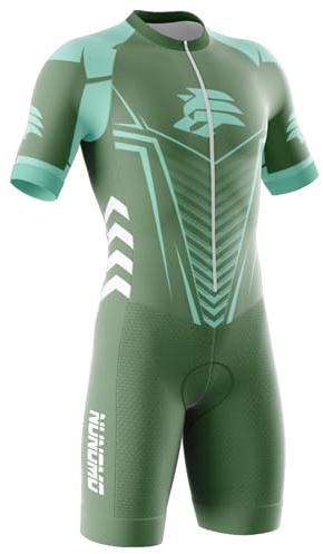 NUNOMO Combinaison Cycliste Professionnelle pour Homme à Manches Courtes, Protection Solaire 3 pochesVêtements de Triathlon, pour Course À Pied, Natation, Cyclisme Body (TYPE-2,M)