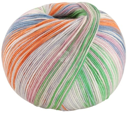 LANA GROSSA Meilenweit Seta Asia | Hochwertiges Sockengarn mit Seide | Handstrickgarn aus 55% Schurwolle (Merino), 25% Polyamid & 20% Seidenanteil | 100g Wolle zum Stricken & Häkeln, 420m Garn FB 3173