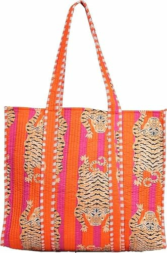 Gesteppte Baumwoll-Tragetasche, schöner Druck, Markteinkäufe, Strandtasche, Schultertasche