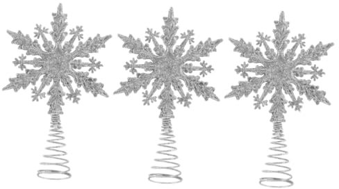 Cabilock 3St Baumwipfel-Sterndekoration Topper Weihnachtssterndekoration Weihnachts Party Star for Christmas Tree Heimdekoration Vintage- weihnachtsstern Dekoration Baumsternverzierung