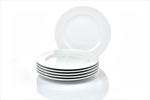 Heike Weiss Frühstücks-, Kuchenteller 21cm rund, Set 6-teilig Porzellan | klassische Frühstücks-/Dessertteller in der etwas größeren Ausführung, formschöner und langlebiger Allrounder für jeden Tag