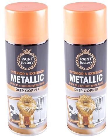PNJB Metallic Deep Copper Spray Paint, Fast-Drying Formula, DIY Enthusiasts, Long-Lasting Shine, Perfect for Metal, Wood, Furniture, Automotive Parts, Interior & Exterior Use, Rust-Resistant, 400ml,