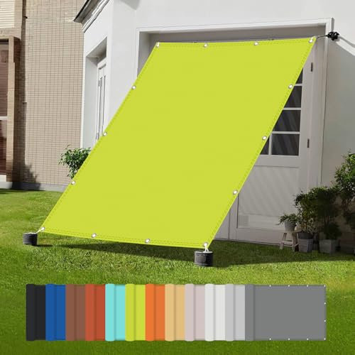 Balkonverkleidung, Plane nach maß mit ösen, für Gewächshaus Pflanzen Terrasse HüHnerstall Schwimmbäder, UV-Schutz, Wetterfest, Viele Größe und Farben, Gelbgrün, 1.5x2.2m