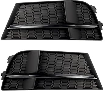Mptuned Auto Nebelscheinwerfer Abdeckung kompatible für Audi A3 S3 8V 2016-2020 facelift,Kühlergrill Abdeckung glänzend schwarz Lampe Rahmen Frontstoßstange Gitter Blende Zubehör