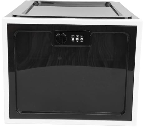 Beufee Scatola di archiviazione bloccabile, cassetta di blocco medicinali bidoni del frigorifero bloccabile bin di archiviazione frigo (Cornice in bianco e nero)