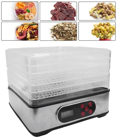 Deshidratador de Alimentos Eléctricos 350W Temperizador, Control de Deshidratación de Energía de Control de Temperatura para Frutas de Carne de Res, Cecina, Cecina, Carnes (EU