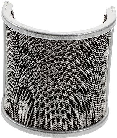 Uonlytech Filtro Metálico Para Micrófono, Protector Vocal Forma De U, Doble Capa Plateada, Pantalla Antiviento Portátil Para Grabación y Transmisión