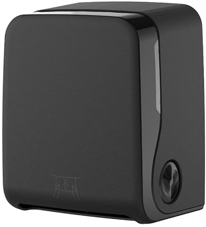 SEMYtop Handtuchrollenspender, Autocut, Wandmontage, Kunststoff, Schwarz Matt, 2,79 kg, 29 x 36,3 x 22 cm