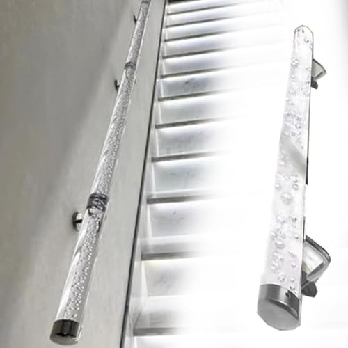 barandilla de escalera Pasamanos Para Escaleras Interiores, Kit Completo De Pasamanos Transparentes De Alta Resistencia, Antideslizantes Para Personas Mayores, Niños(Silver Fittings,L 600cm)