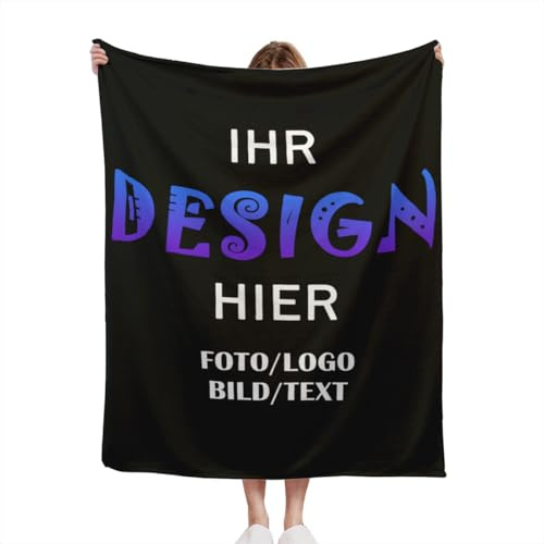 Personalisiert Decken FüR MäNner & Frauen – Mit Bild Text Namen Logo Foto Selbst Gestalten Decke Oder Fotodecke – Geschenk FüR Freunde Geburtstag, Vatertag, Muttertag 30x40
