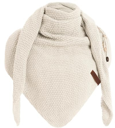 KNIT FACTORY - Dreiecksschal Coco - Damen Strickschal mit Wolle - Umschlagtuch für den Herbst und Winter - Winterschal - Dreieckstuch - Hochwertige Qualität - XXL Schal - 190 x 85 cm